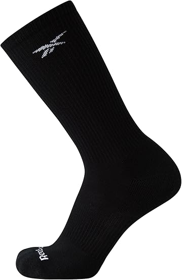 Reebok Men's Black Pack of 6 Cushion Crew Breathable Cotton Blend Socks | Reebok in Lebanon