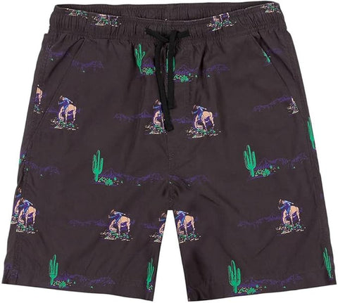 Wrangler Men's Dark Gray Printed Drawstring Bermuda Shorts | Wrangler In Lebanon