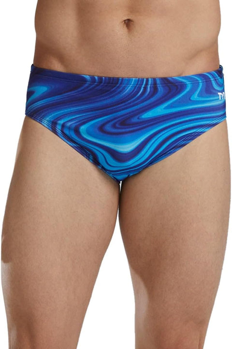 TYR Men's Blue Vitality Standard Durafast Elite Racer Brief Swimsuit | TYR In Lebanon