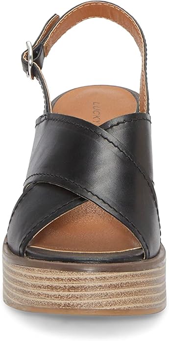 Lucky Brand Women's Black Delmie Slingback Stack Sandal's ACS1340