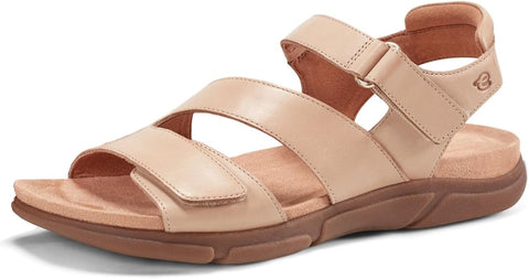 Easy Spirit Women's Tan Mavey Strappy Leather Open Toe Flat Sandals | Easy Spirit In Lebanon