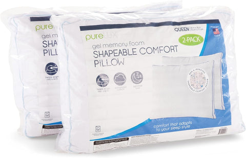 PureLUX White Gel Memory Foam Queen Pillows-2 Pack  |PureLUX In Lebanon