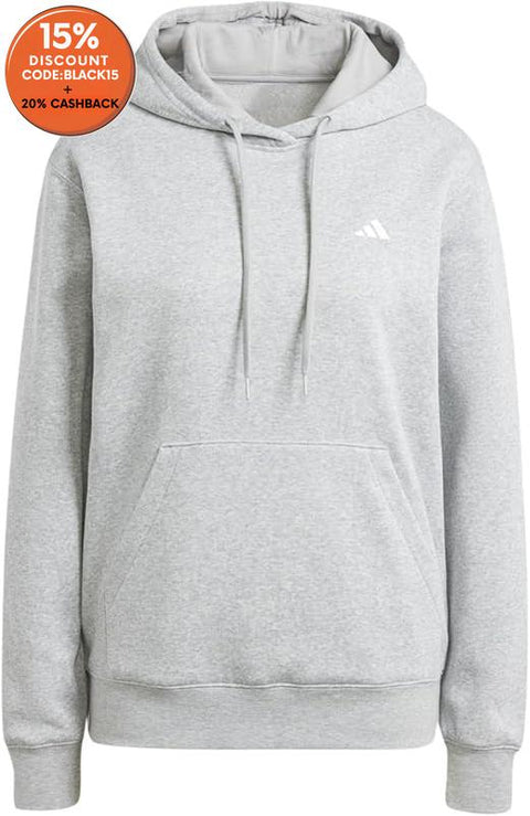 Adidas Women's Light Grey  Logo Feel Cozy Hoodie | Adidas In Lebanon
