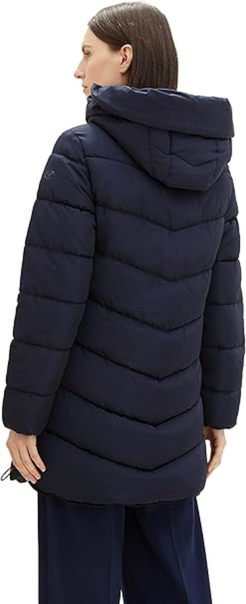 Tom Tailor Women's Navy Quilted Hooded Jacket |Tom Tailor In Lebanon