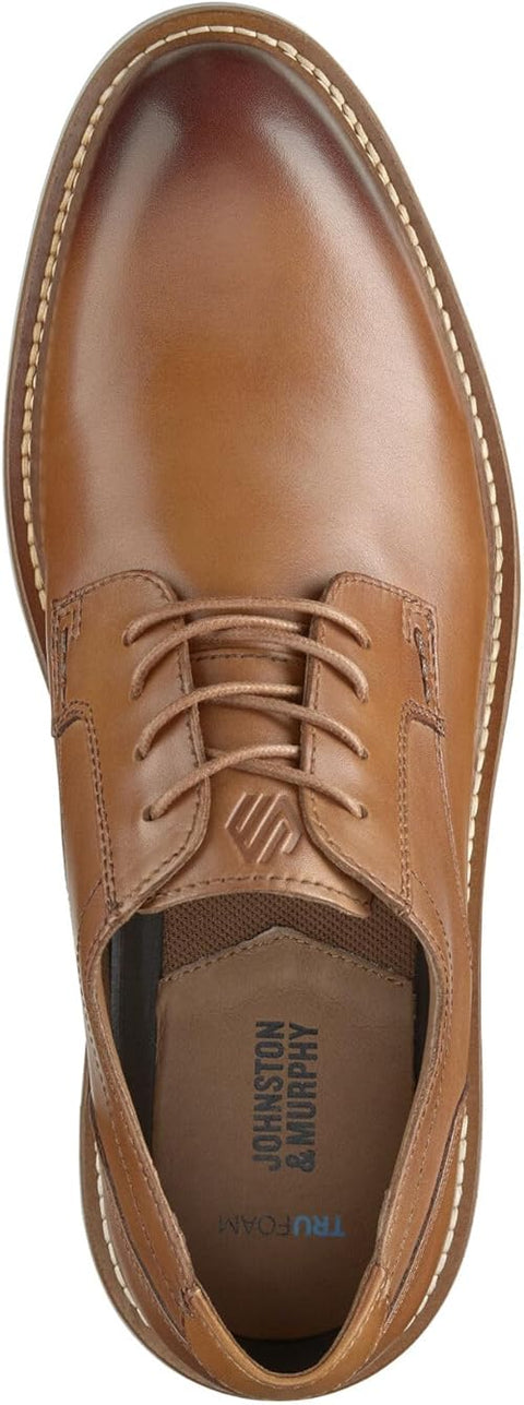 Johnston & Murphy Men's Brown Hodges Leather Plain Toe Lace-up Sneakers | Johnston & Murphy In Lebanon