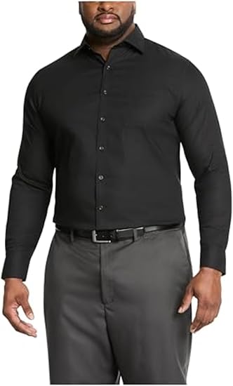Michael Kors Men's Black Travel Stretch Trim Fit Dress Shirt |Michael Kors In Lebanon