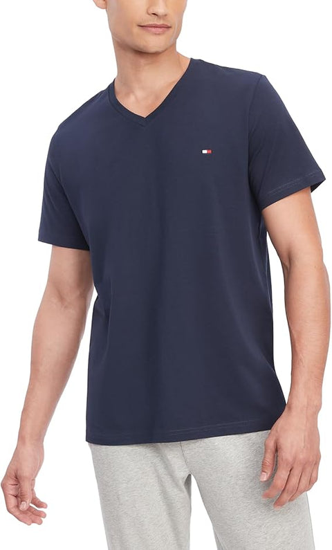 Tommy Hilfiger Men's Navy Core Flag V-Neck T-Shirts | Tommy Hilfiger In Lebanon