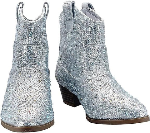 Link Girl's Silver Cowboy Style Ankle Boots | Link In Lebanon