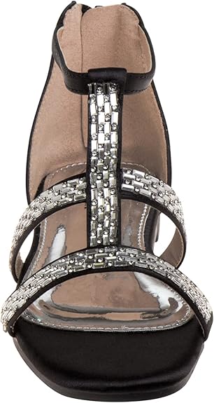 Josmo Girl's Black Rhinestone Flats Dress Pumps Sandal |Josmo In Lebanon