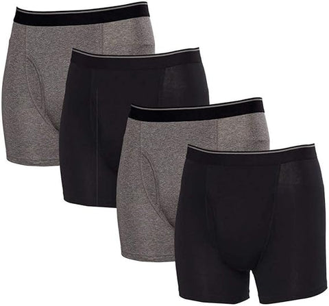 Kirkland Signature Men's Black & Grey Cotton 4 Pack Boxer | Kirkland Signature In Lebanon