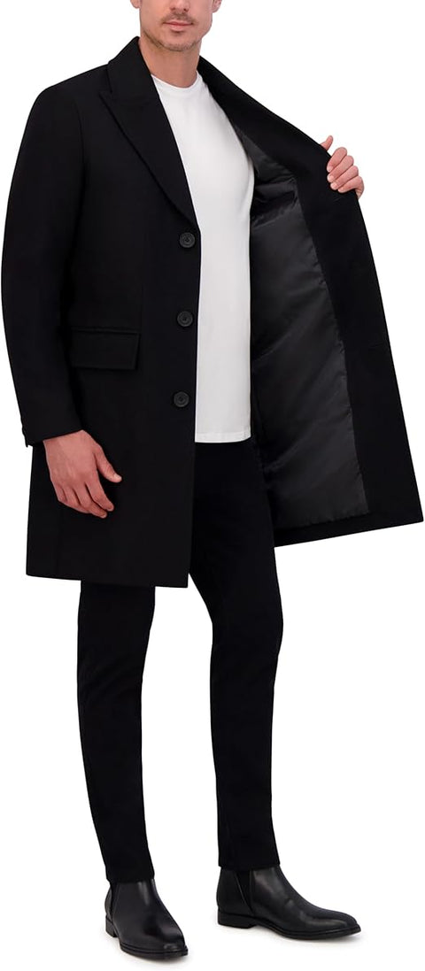 Kenneth Cole Men's Black Peak Lapel Wool Coat | Kenneth Cole In Lebanon