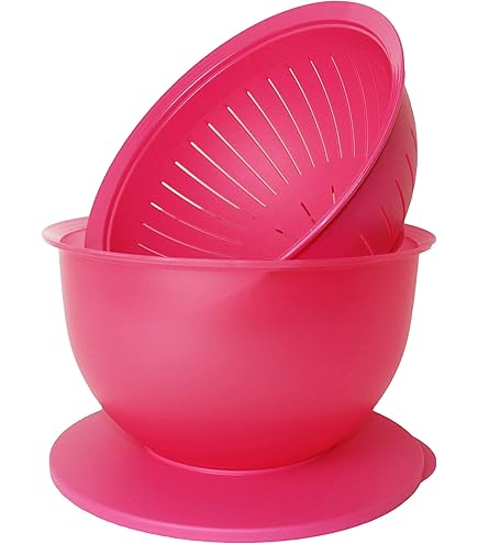 Tupperware Fuchsia Serving Bowel With Lid & Strainer | Tupperware In Lebanon