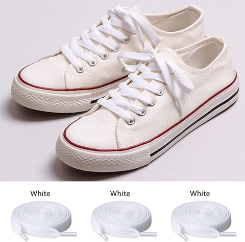 UpUGo Unisex White 3 Pair Flat Shoe laces | UpUGo In Lebanon