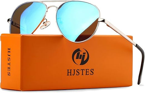 HJSTES Unisex Blue & Green Polarized Aviator Sunglasses | HJSTES In Lebanon