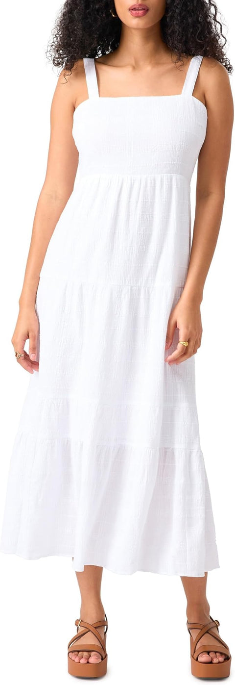 Sanctuary Women's White Watching Sunset Tiered Midi Dress |Sanctuary In Lebanon