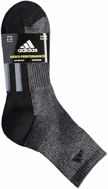 Adidas Men's Black & Gray High Quarter Socks 4 pairs |Adidas In Lebanon