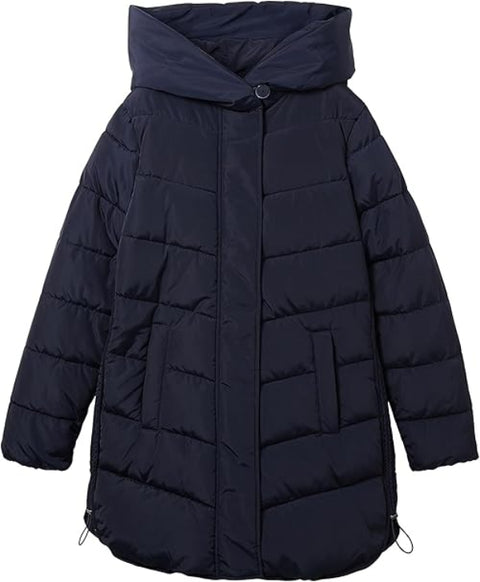 Tom Tailor Women's Navy Quilted Hooded Jacket |Tom Tailor In Lebanon