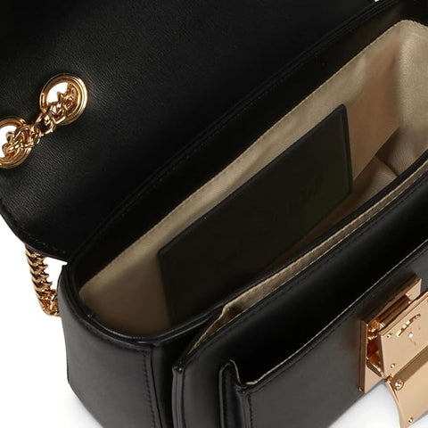 Trussardi Women's Black Leather Shoulder Chain Bag | Trussardi in Lebanon