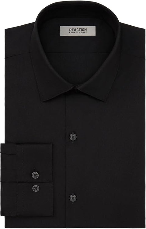 Kenneth Cole Reaction Men's Black Solid Performance Dress Shirt  | Kenneth Cole Reaction In Lebanon
