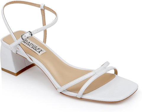 Badgley Mischka Women's White Carlota Heeled Sandal | Badgley Mischka In Lebanon