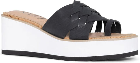NYDJ Women's Black Reesie Wedge Slipper | NYDJ in Lebanon