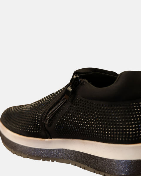 10 Baci Girl's Black Sneakers G225BF001 SI415 shr