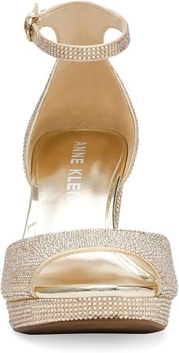 Anne Klein Women's Gold Akvista Embellished Platform Heeled Sandals  |  Anne Klein in Lebanon