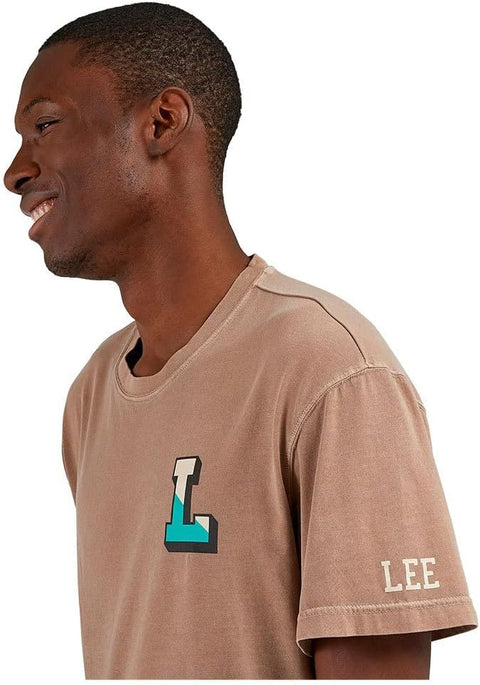 Lee Men's Beige Light Umber Nat Dye Loose T-Shirt | Lee in Lebanon
