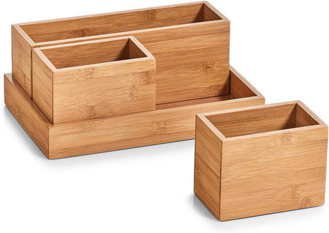 Puriease Organiser Set 4-Piece Bamboo Approx. 28 x 17.7 x 11 cm | Puriease In Lebanon