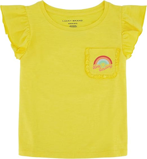 Lucky Brand Girl's Yellow T-Shirt AMZ4
