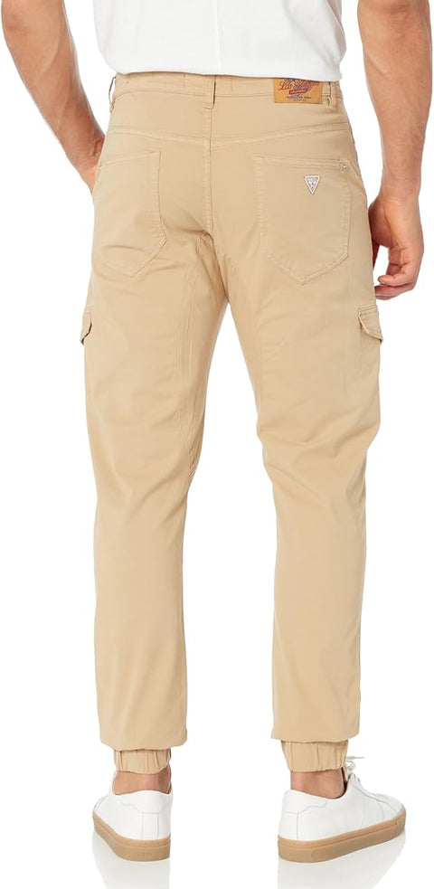 Guess Men's Camel Stretch-Cotton Jogger Pants | Guess In Lebanon