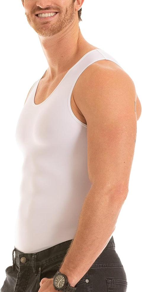 Insta Slim Men's White Compression Tank Top | Insta Slim In Lebanon