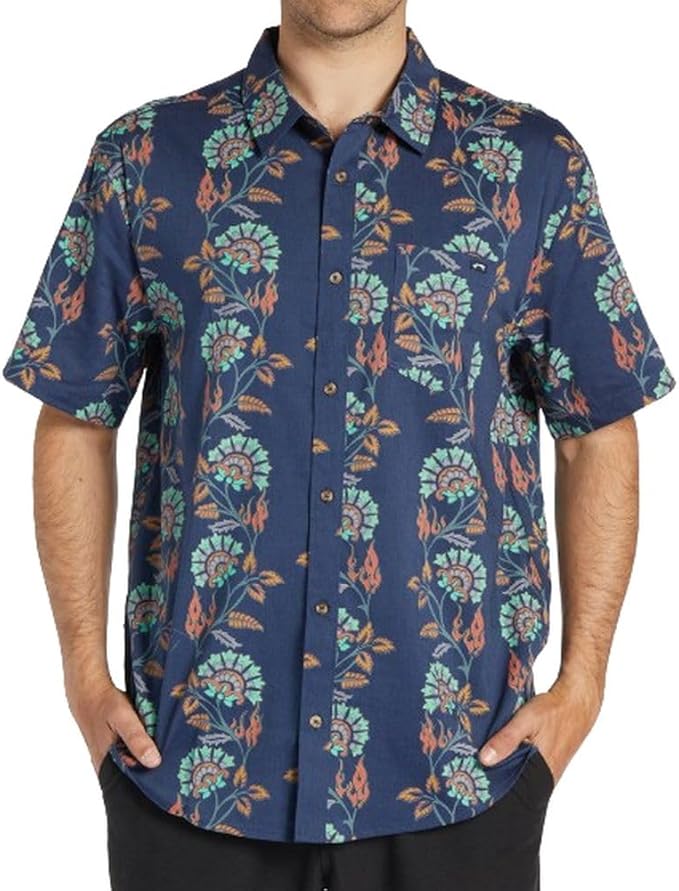Billabong Men's Navy Multi Printed Short Sleeve Shirt |Billabong In Lebanon
