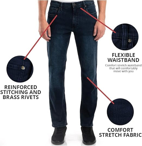Urban Star Men's Dark Blue Straight Leg Stretch Jeans | Urban Star In Lebanon