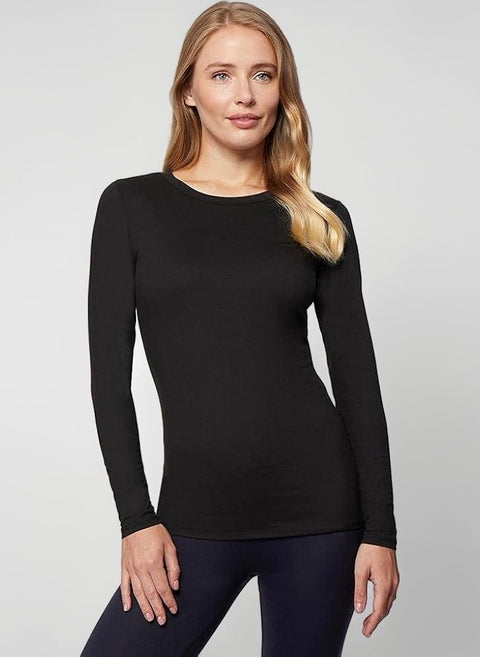 32 Degrees Women's Black Long Sleeve Crew neck Blouse | 32 Degrees in Lebanon