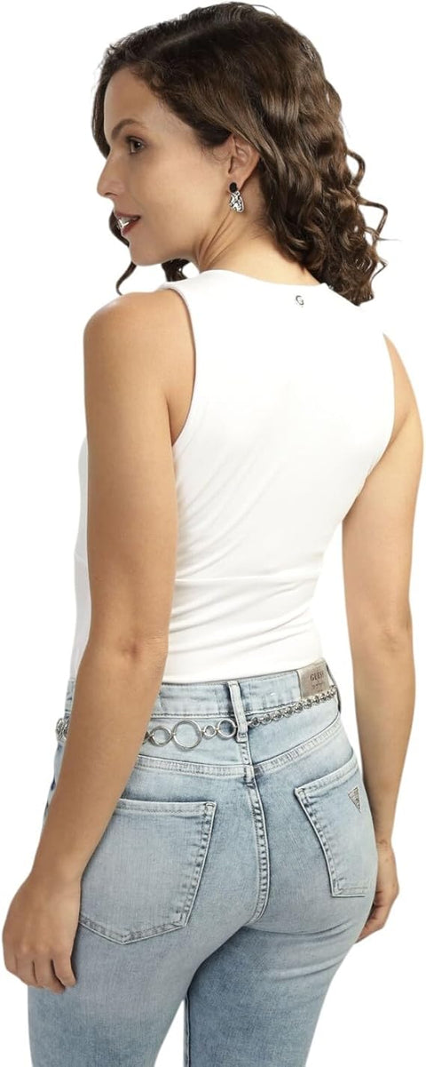 Guess Women's White Eco Sleeveless Aubrey Blouse | Guess In Lebanon