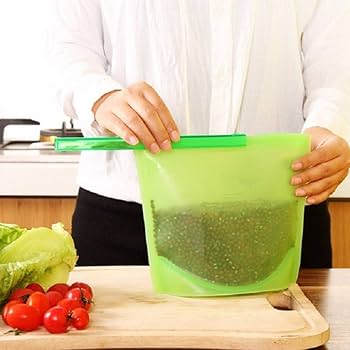 Vivess Green Silicone Reusable Bag 1250ml (1pc) | Vivess In Lebanon