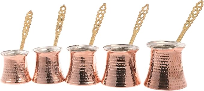 SD Turkish Copper Coffee Pot Set 5pcs | SD In Lebanon
