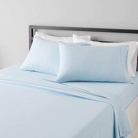 Sky Full Light Blue Super Soft Cotton With 18-Inch Deep Mattress 4-Piece Bed Sheet Set | Sky In Lebanon