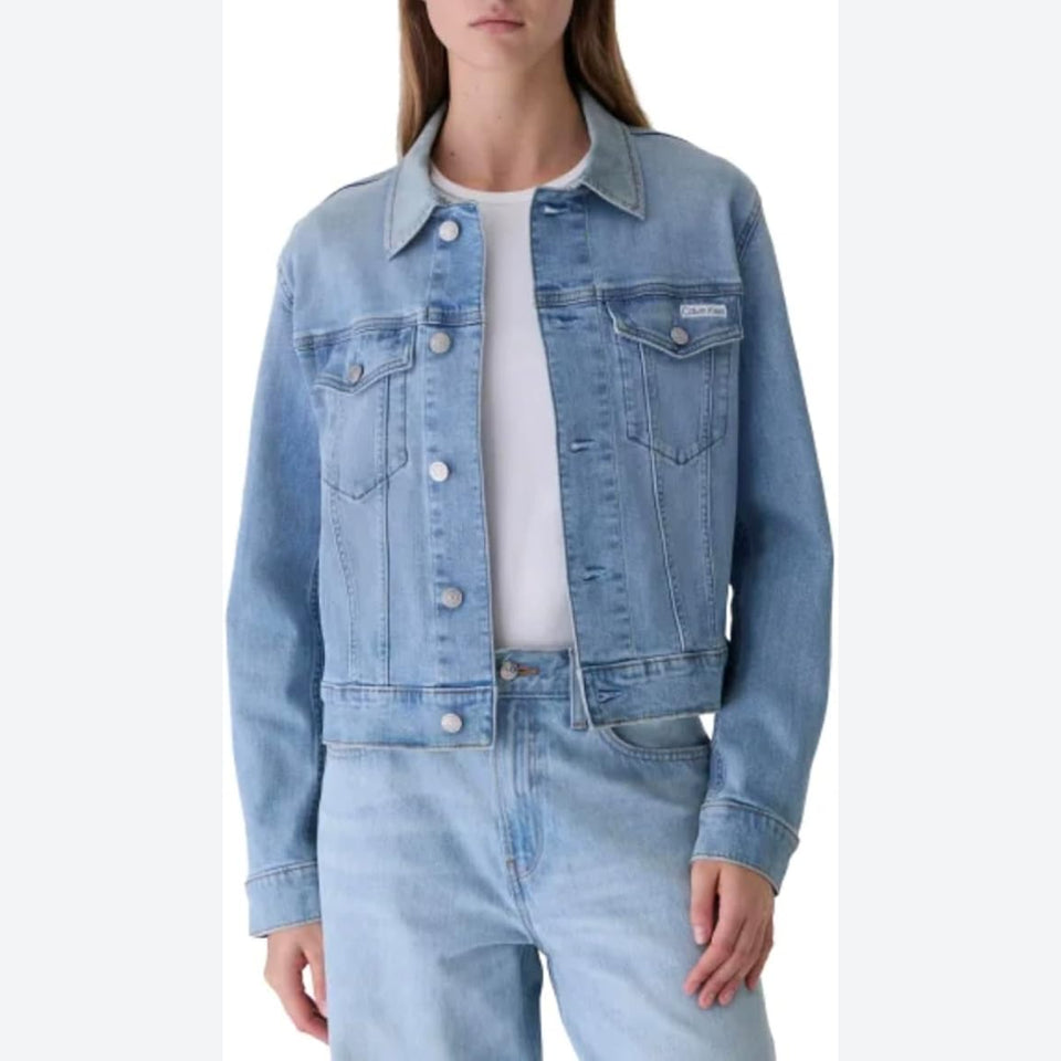 Calvin Klein Women's Light Blue Classic Trucker Denim Jacket