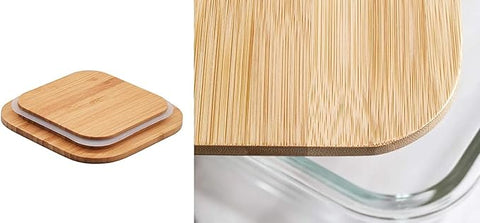 Dr Home Division Wooden Glass Food Storage 640ML  | Dr Home Division In Lebanon