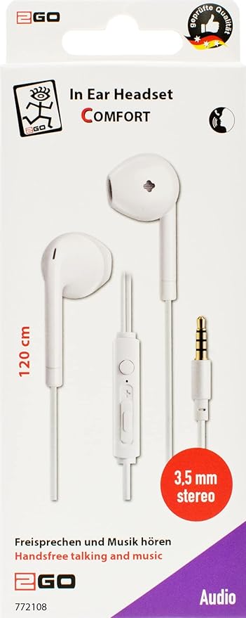 2Go White In Ear Headset Comfort 3.5mm Stereo 120cm  | 2Go In Lebanon