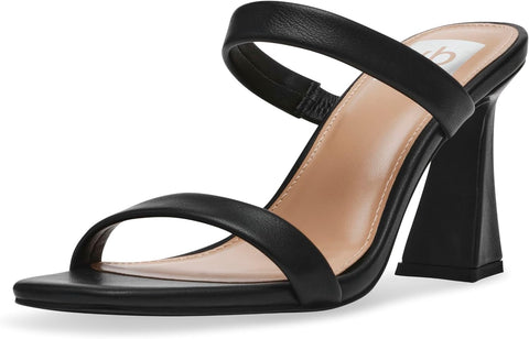 Dolce Vita Women's Black Yorke Two-Band Square-Toe High-Heel Dress Sandals| Dolce Vita In Lebanon