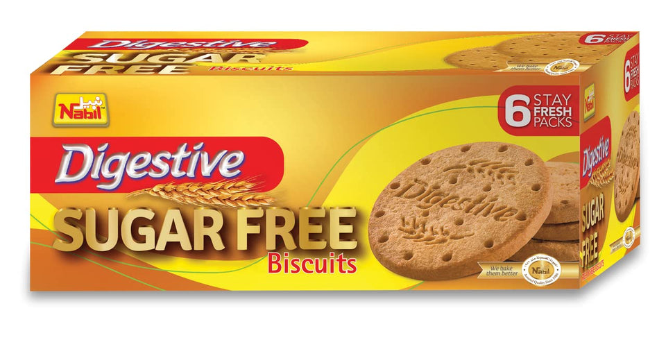 Nabil Digestive Sugar Free Biscuit 250g (Pack of 6) | Nabil In Lebanon