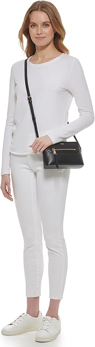 DKNY Women's Black Leather Cross Body Bag | DKNY In Lebanon