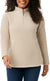 32 Degrees Heat Women's Beige Mock Neck Fleece 1/4 Zip Pullover Sweatshirt