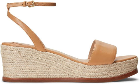 Lauren Ralph Lauren Women's Beige Leona Espadrille Platform Wedge Heeled Sandals | Lauren Ralph Lauren In Lebanon