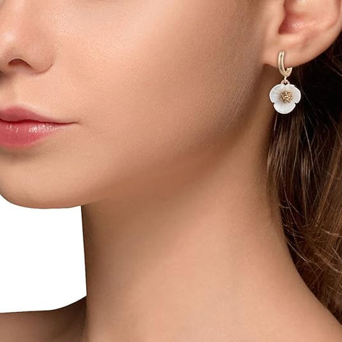 Lonna & Lilly Women's Gold Tone White Floral Earrings | Lonna & Lilly In Lebanon