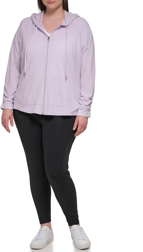 Calvin Klein Women's Purple Premium Performance Ruched Long Sleeve Jacket  |Calvin Klein  in Lebanon