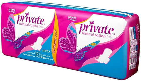Private Natural Cotton Feel Extra Thin Super Sanitary 16pcs +4 free | Private In Lebanon